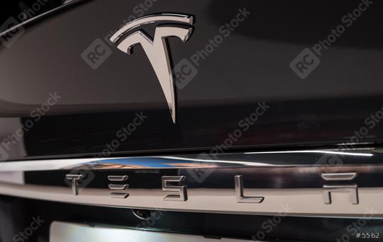 LONDON, UNITED KINGDOM MAY, 2017: Tesla Logo on a black car. Tesla Motors, Inc. is an American automotive and energy storage company.  : Stock Photo or Stock Video Download rcfotostock photos, images and assets rcfotostock | RC Photo Stock.: