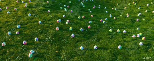 Looking for easter eggs on green meadow as a panorama header  : Stock Photo or Stock Video Download rcfotostock photos, images and assets rcfotostock | RC Photo Stock.: