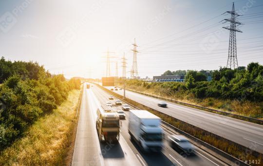 Lots of Trucks and cars on a Highway - transportation concept  : Stock Photo or Stock Video Download rcfotostock photos, images and assets rcfotostock | RC-Photo-Stock.: