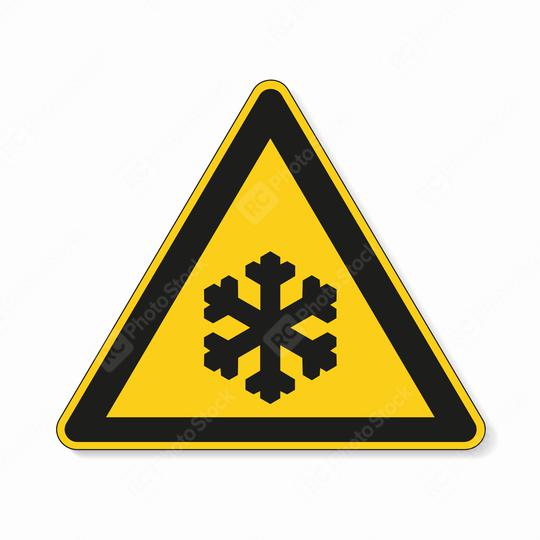 low temperature, snow ahead warning attention sign. Safety signs, warning Sign or Danger symbol BGV warning sign for snow on white background. Vector illustration. Eps 10 vector file.  : Stock Photo or Stock Video Download rcfotostock photos, images and assets rcfotostock | RC Photo Stock.: