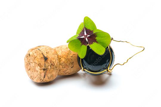 Lucky Clover on champagne corks  : Stock Photo or Stock Video Download rcfotostock photos, images and assets rcfotostock | RC Photo Stock.:
