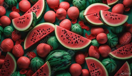 Lush assortment of watermelons, slices, and vibrant red fruits.  : Stock Photo or Stock Video Download rcfotostock photos, images and assets rcfotostock | RC Photo Stock.:
