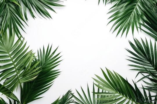 Lush green tropical leaves forming a frame on a white backdrop  : Stock Photo or Stock Video Download rcfotostock photos, images and assets rcfotostock | RC Photo Stock.:
