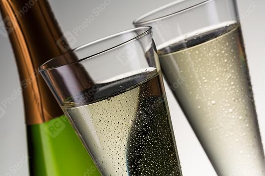 luxury champagne with dewdrops and bottle  : Stock Photo or Stock Video Download rcfotostock photos, images and assets rcfotostock | RC Photo Stock.:
