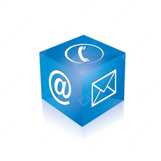 mail icon, phone at sign cube in blue color on white background. Vector illustration. Eps 10 vector file.  : Stock Photo or Stock Video Download rcfotostock photos, images and assets rcfotostock | RC-Photo-Stock.: