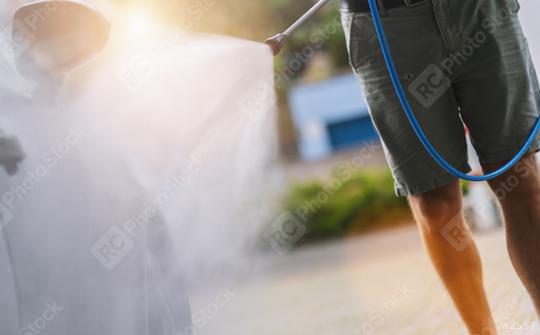 Male worker wash the car with high pressure washer  : Stock Photo or Stock Video Download rcfotostock photos, images and assets rcfotostock | RC Photo Stock.:
