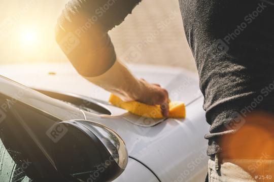 Man hold sponge for car wash  : Stock Photo or Stock Video Download rcfotostock photos, images and assets rcfotostock | RC Photo Stock.: