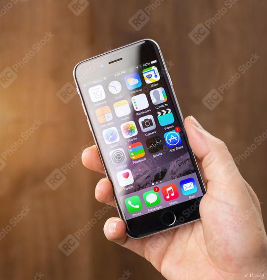 man shows iphone 6  : Stock Photo or Stock Video Download rcfotostock photos, images and assets rcfotostock | RC Photo Stock.: