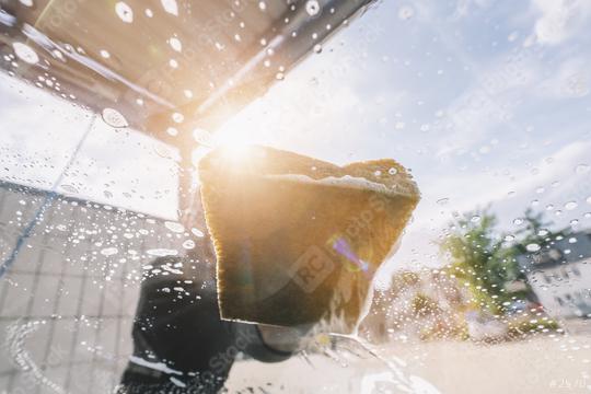 Manual car wash with sponge  : Stock Photo or Stock Video Download rcfotostock photos, images and assets rcfotostock | RC Photo Stock.: