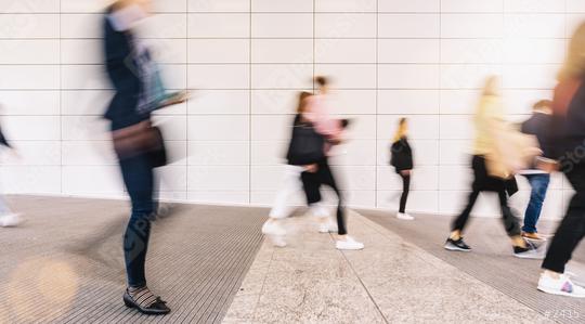 Many anonymous people on the way to a trade fair  : Stock Photo or Stock Video Download rcfotostock photos, images and assets rcfotostock | RC Photo Stock.: