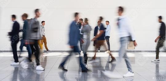 Many anonymous people walk to business trade fair  : Stock Photo or Stock Video Download rcfotostock photos, images and assets rcfotostock | RC Photo Stock.: