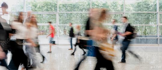 Many anonymous people walk to business trade fair  : Stock Photo or Stock Video Download rcfotostock photos, images and assets rcfotostock | RC Photo Stock.: