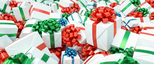Many colorful and white gifts for Christmas on a big pile  : Stock Photo or Stock Video Download rcfotostock photos, images and assets rcfotostock | RC Photo Stock.:
