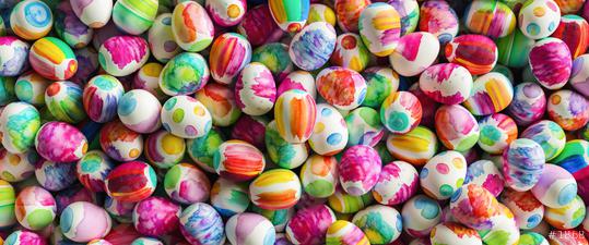 many colorful watercolor easter eggs, Panorama banner size  : Stock Photo or Stock Video Download rcfotostock photos, images and assets rcfotostock | RC Photo Stock.: