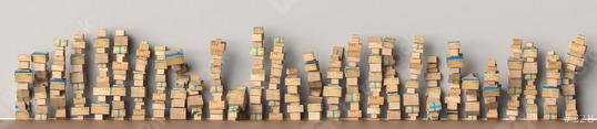 Many packages stacked up as delivery service and shipping concept, as a panorama background header  : Stock Photo or Stock Video Download rcfotostock photos, images and assets rcfotostock | RC Photo Stock.: