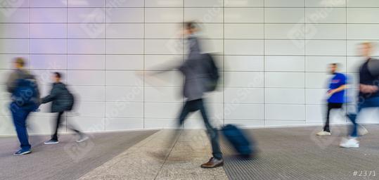 Many people go through the bright corridor of a business trade fair   : Stock Photo or Stock Video Download rcfotostock photos, images and assets rcfotostock | RC-Photo-Stock.: