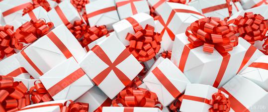 Many red and white gifts for Christmas on a big pile  : Stock Photo or Stock Video Download rcfotostock photos, images and assets rcfotostock | RC Photo Stock.: