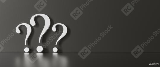 many White question marks on a black background with empty copy space on left side. 3D Rendering  : Stock Photo or Stock Video Download rcfotostock photos, images and assets rcfotostock | RC Photo Stock.: