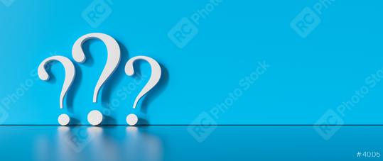many White question marks on a blue background with empty copy space on left side. 3D Rendering  : Stock Photo or Stock Video Download rcfotostock photos, images and assets rcfotostock | RC Photo Stock.:
