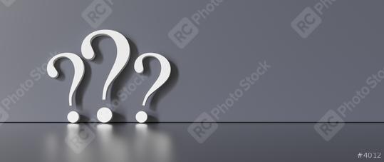 many White question marks on a dark gray background with empty copy space on left side. 3D Rendering  : Stock Photo or Stock Video Download rcfotostock photos, images and assets rcfotostock | RC Photo Stock.: