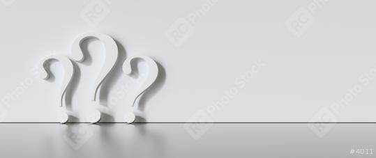 many White question marks on a gray background with empty copy space on left side. 3D Rendering  : Stock Photo or Stock Video Download rcfotostock photos, images and assets rcfotostock | RC Photo Stock.: