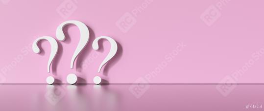 many White question marks on a pink background with empty copy space on left side. 3D Rendering  : Stock Photo or Stock Video Download rcfotostock photos, images and assets rcfotostock | RC Photo Stock.: