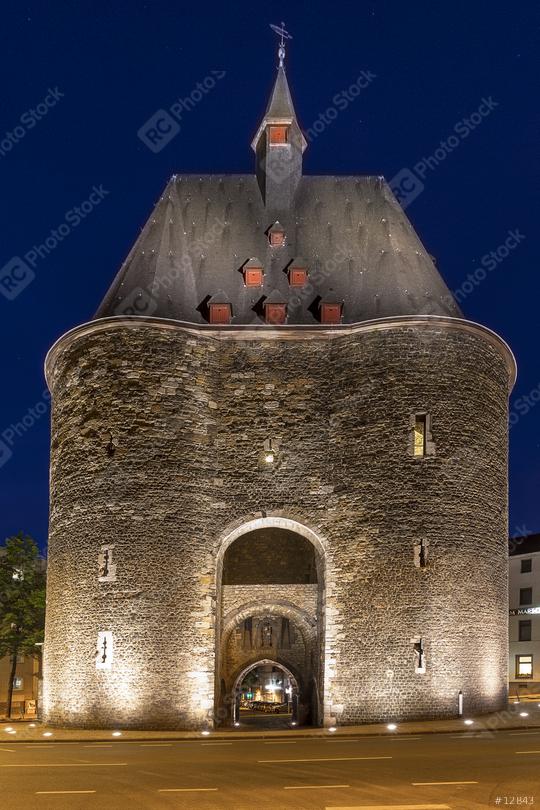 marchgate monument at night in aachen  : Stock Photo or Stock Video Download rcfotostock photos, images and assets rcfotostock | RC Photo Stock.: