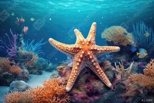 Marine Wildlife Featuring a Starfish on a Coral Reef Underwater in Natural Environment, generative AI  : Stock Photo or Stock Video Download rcfotostock photos, images and assets rcfotostock | RC Photo Stock.: