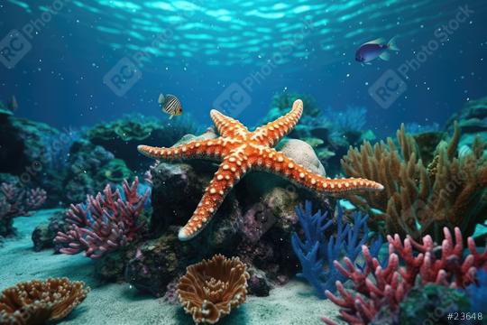 Marine Wildlife Starfish on Coral Reef, Underwater Sea Life Environment, generative AI  : Stock Photo or Stock Video Download rcfotostock photos, images and assets rcfotostock | RC Photo Stock.: