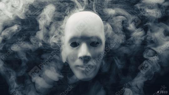 Mask with smoke on wooden background  : Stock Photo or Stock Video Download rcfotostock photos, images and assets rcfotostock | RC Photo Stock.: