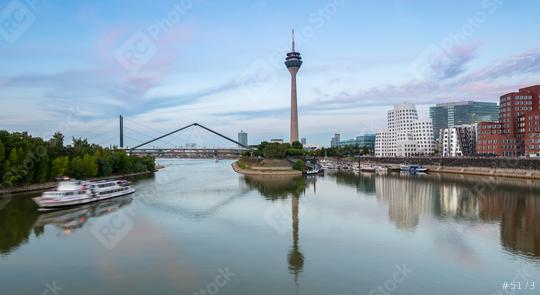 media harbor in Dusseldorf at sunset with cloudy sky, germany  : Stock Photo or Stock Video Download rcfotostock photos, images and assets rcfotostock | RC Photo Stock.: