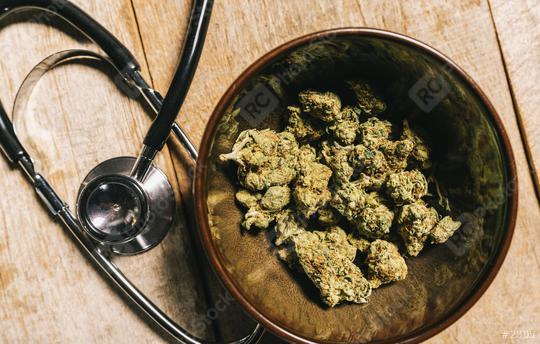 Medical Cannabis CBD Buds and stethoscope  : Stock Photo or Stock Video Download rcfotostock photos, images and assets rcfotostock | RC Photo Stock.: