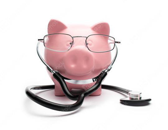 medical Piggy Bank with Stethoscope   : Stock Photo or Stock Video Download rcfotostock photos, images and assets rcfotostock | RC Photo Stock.: