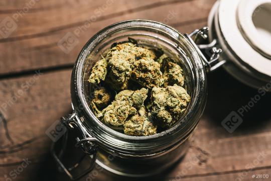 Medicinal Marijuana Weed Cannabis in a jar  : Stock Photo or Stock Video Download rcfotostock photos, images and assets rcfotostock | RC Photo Stock.: