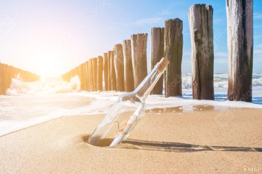 Message with letter inside the bottle on a beach  : Stock Photo or Stock Video Download rcfotostock photos, images and assets rcfotostock | RC Photo Stock.: