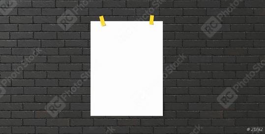Mock up poster in a loft interior, background with space for text, template design. Empty picture on black brick wall  : Stock Photo or Stock Video Download rcfotostock photos, images and assets rcfotostock | RC Photo Stock.:
