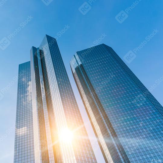Modern business office skyscrapers, looking up to the sky in commercial district  : Stock Photo or Stock Video Download rcfotostock photos, images and assets rcfotostock | RC Photo Stock.: