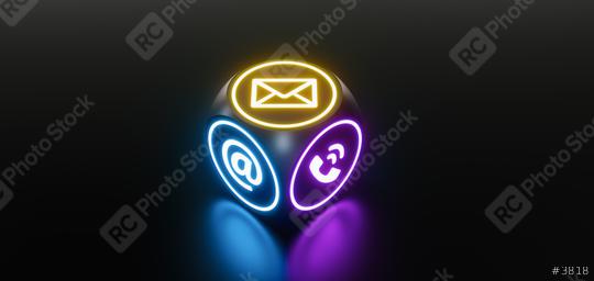 Modern cube with many contact options for communication support hotline  : Stock Photo or Stock Video Download rcfotostock photos, images and assets rcfotostock | RC Photo Stock.:
