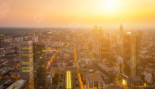 Modern skyline of Frankfurt at sunset, Germany  : Stock Photo or Stock Video Download rcfotostock photos, images and assets rcfotostock | RC Photo Stock.: