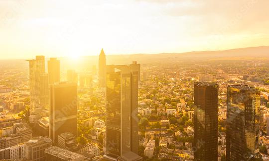 Modern skyline of Frankfurt at sunset, Germany  : Stock Photo or Stock Video Download rcfotostock photos, images and assets rcfotostock | RC Photo Stock.: