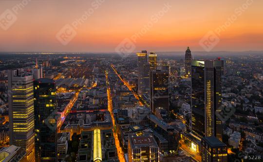 Modern skyline of Frankfurt at sunset, Germany financial business district  : Stock Photo or Stock Video Download rcfotostock photos, images and assets rcfotostock | RC Photo Stock.: