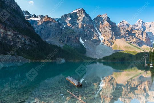 Moraine Lake at Sunrise Colorful Landscape in the banff national park canada  : Stock Photo or Stock Video Download rcfotostock photos, images and assets rcfotostock | RC Photo Stock.: