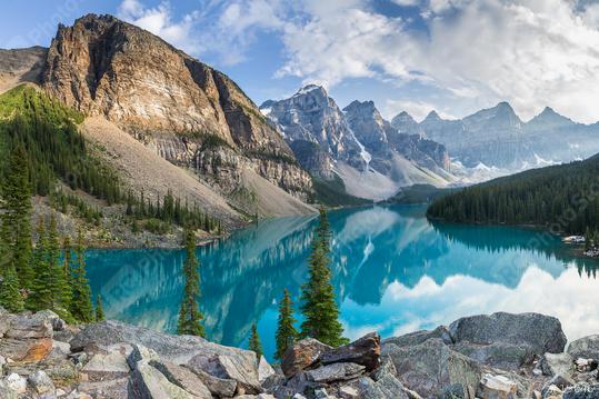 Moraine lake with the rocky mountains panorama in the banff canada  : Stock Photo or Stock Video Download rcfotostock photos, images and assets rcfotostock | RC-Photo-Stock.: