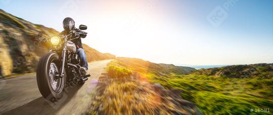 motorbike on the coastal road riding. having fun driving the empty highway on a motorcycle tour journey  : Stock Photo or Stock Video Download rcfotostock photos, images and assets rcfotostock | RC Photo Stock.: