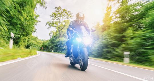 motorbike on the forest road riding. having fun driving the empty road on a motorcycle tour journey  : Stock Photo or Stock Video Download rcfotostock photos, images and assets rcfotostock | RC Photo Stock.: