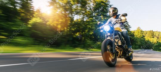 motorbike on the road riding. having fun driving the empty highway on a motorcycle tour journey   : Stock Photo or Stock Video Download rcfotostock photos, images and assets rcfotostock | RC Photo Stock.: