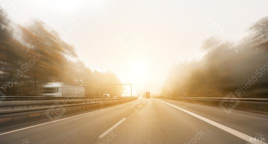 motorway, with limited traffic, on a foggy autumn day, copyspace for your individual text.  : Stock Photo or Stock Video Download rcfotostock photos, images and assets rcfotostock | RC Photo Stock.: