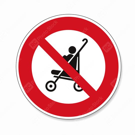 No Buggy strollers. Not allow stroller, carriage in this area, Do not use prams, prohibition sign on white background. Vector illustration. Eps 10 vector file.  : Stock Photo or Stock Video Download rcfotostock photos, images and assets rcfotostock | RC Photo Stock.: