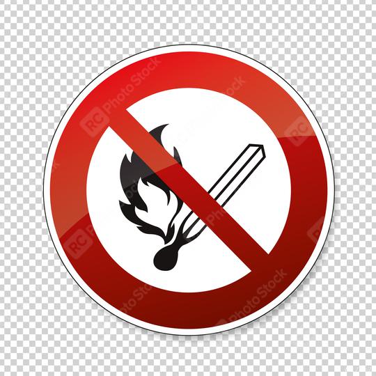 No open flame sign.  No fire, No access with open flame or no smoking, prohibition sign, on checked transparent background. Vector illustration. Eps 10 vector file.  : Stock Photo or Stock Video Download rcfotostock photos, images and assets rcfotostock | RC-Photo-Stock.: