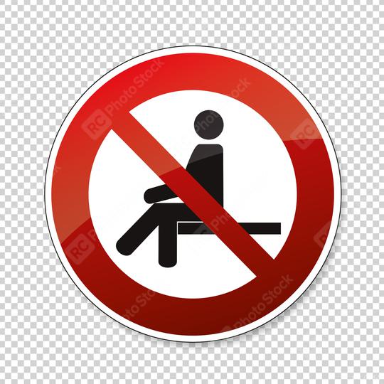 No sitting. Do not sit on surface, prohibition sign, on checked transparent background. Vector illustration. Eps 10 vector file.  : Stock Photo or Stock Video Download rcfotostock photos, images and assets rcfotostock | RC Photo Stock.: